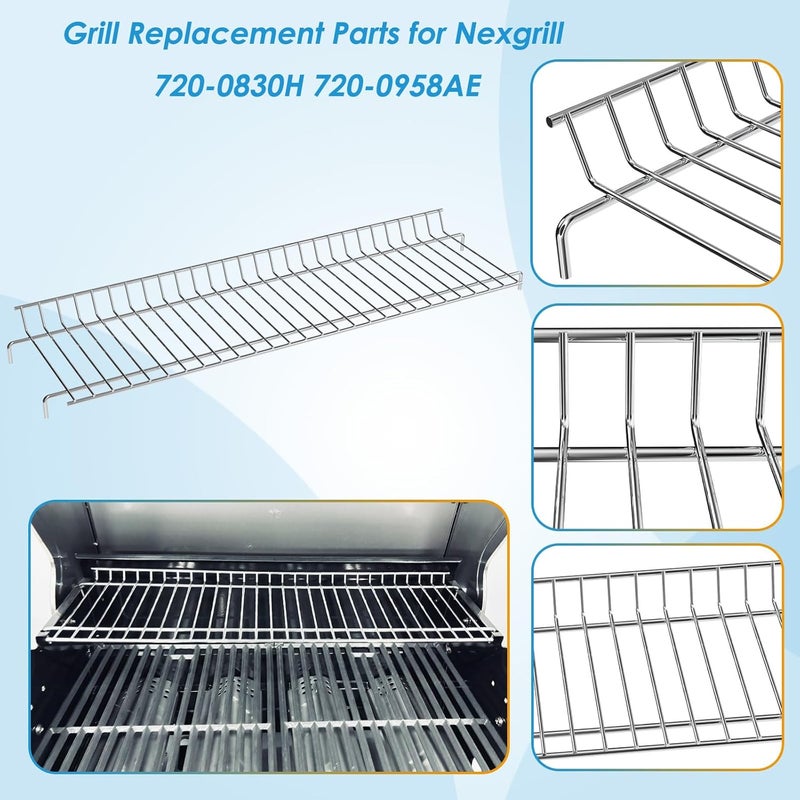 BBQration Warming Rack Grill Parts for Nexgrill 720-0830H 720-0958AE 720-0789H, 25.6 Inch Grill Rack Swing Away Grid for Nexgrill Replacement Parts 4 Burner - Image 3